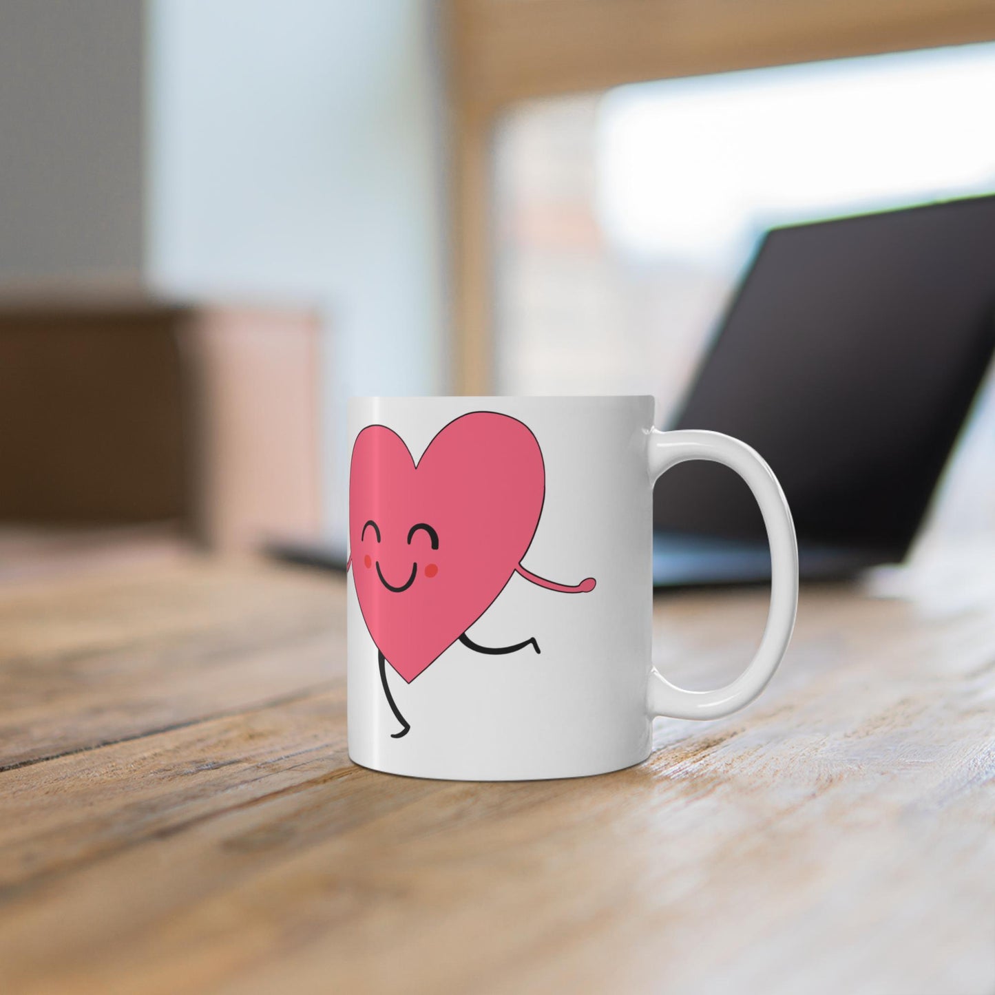 Be Mine Hand-Drawn Heart Mug - 11oz Ceramic Valentines Day Gift