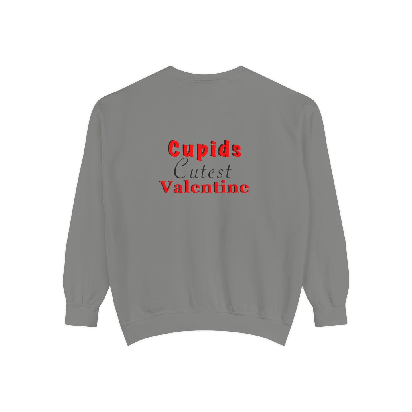 Cupid Valentine’s Day crew sweatshirt hand-drawn heart arrow design cozy unisex
