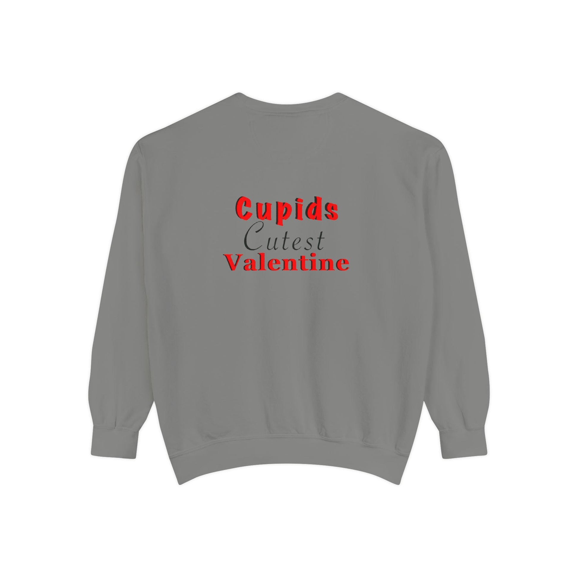 Cupid Valentine’s Day crew sweatshirt hand-drawn heart arrow design cozy unisex