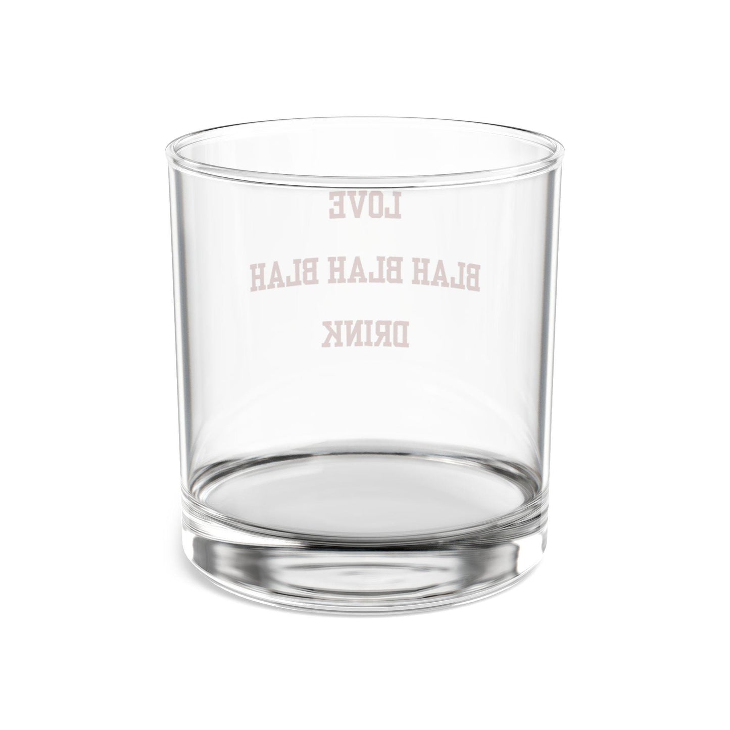 Funny Anti-Valentines Day Rocks Glass - LOVE Blah Blah Blah Drink Whiskey Glass, 10oz