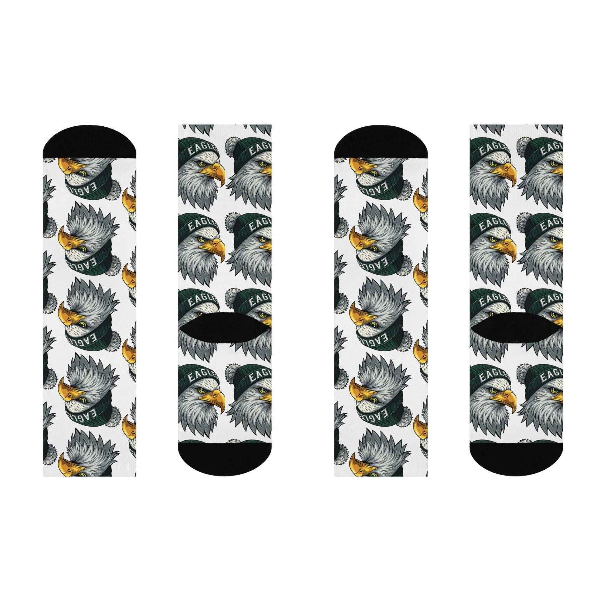 philadelphia eagles winter hat white hand drawn crew socks football fan gear