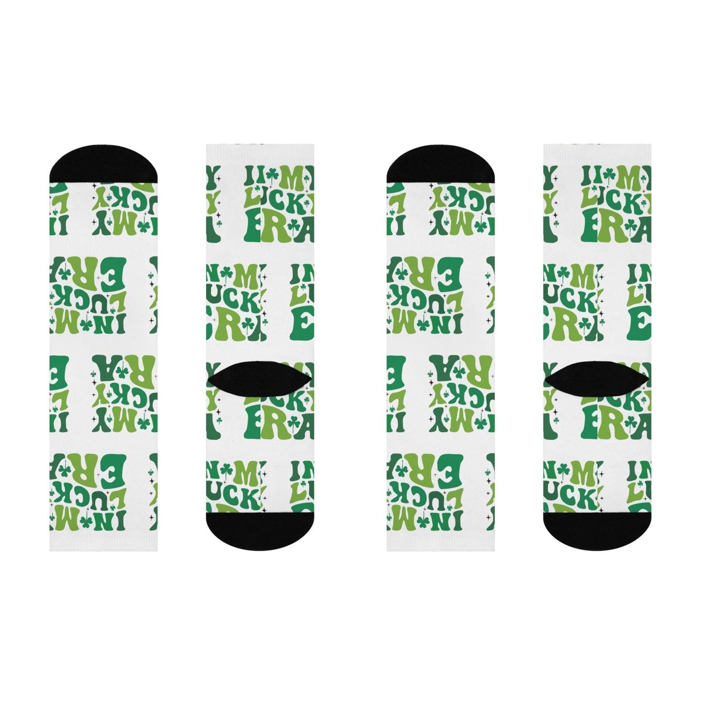 lucky era st patricks day white holiday crew socks festive design