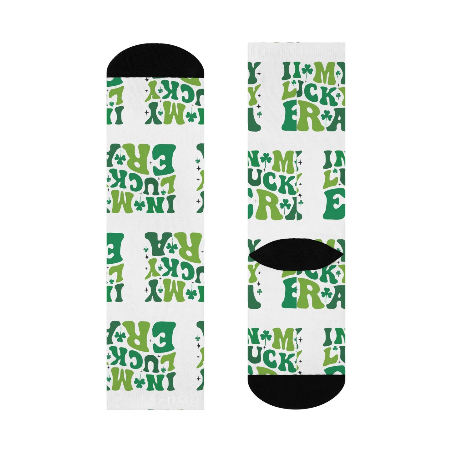 lucky era st patricks day white holiday crew socks festive design