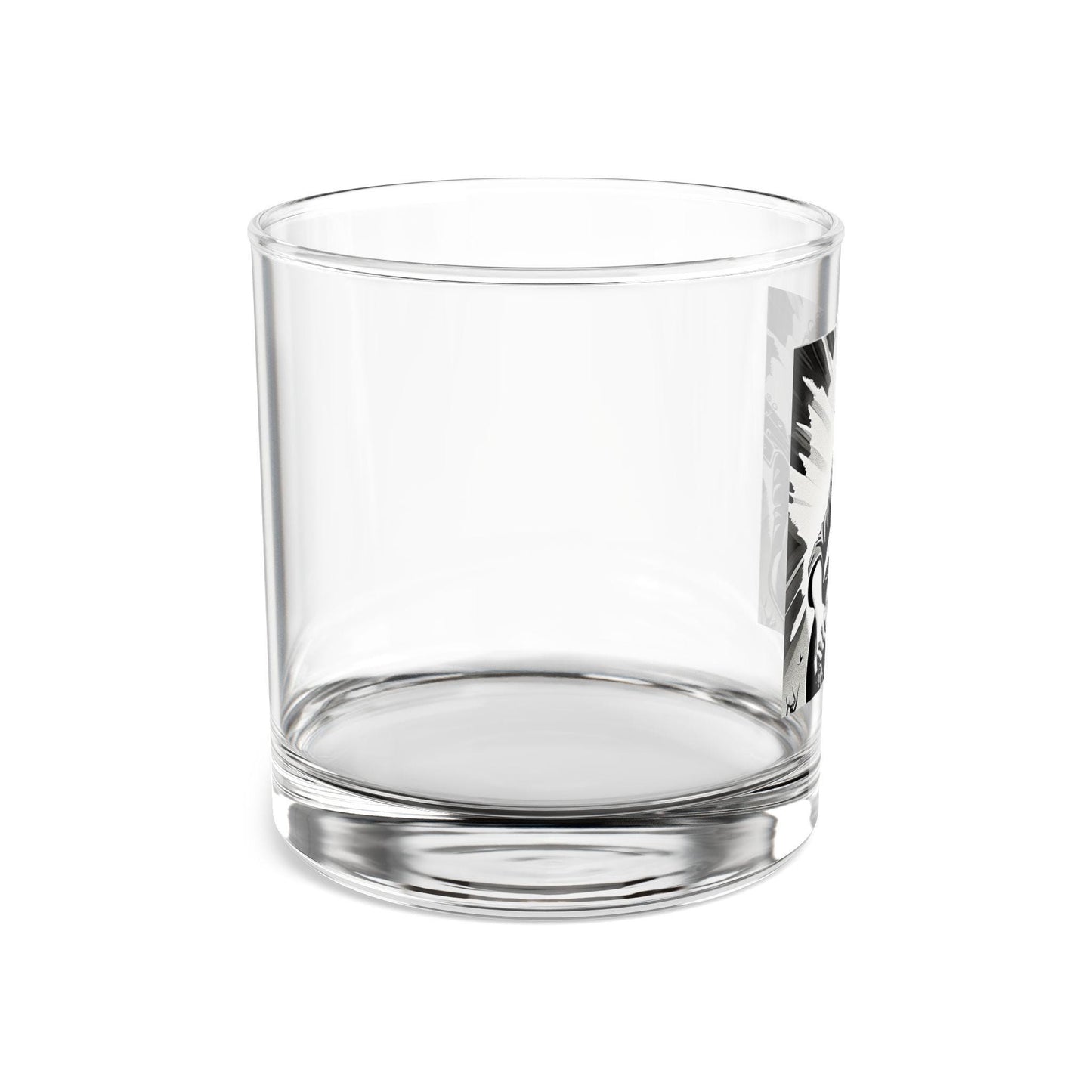 Clear glass tumbler on a white background