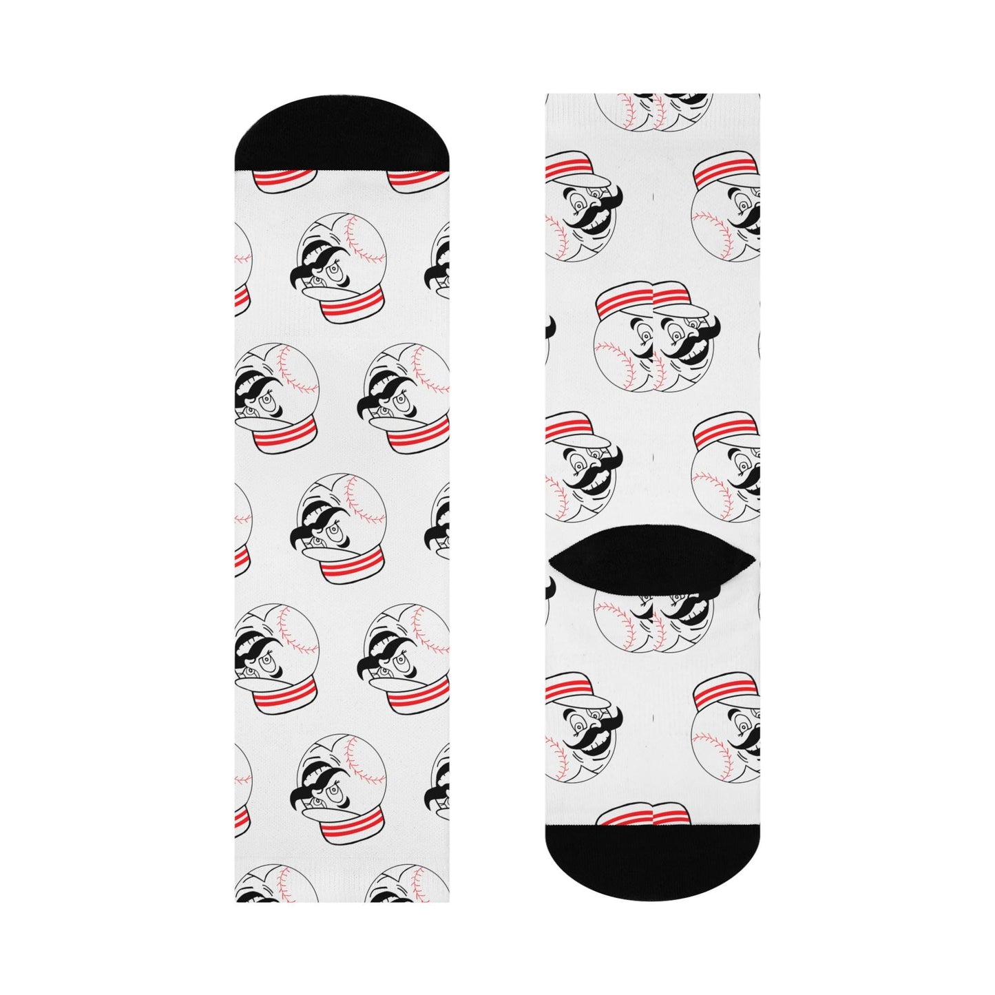 cincinnati reds mr redlegs white hand drawn crew socks baseball fan gear