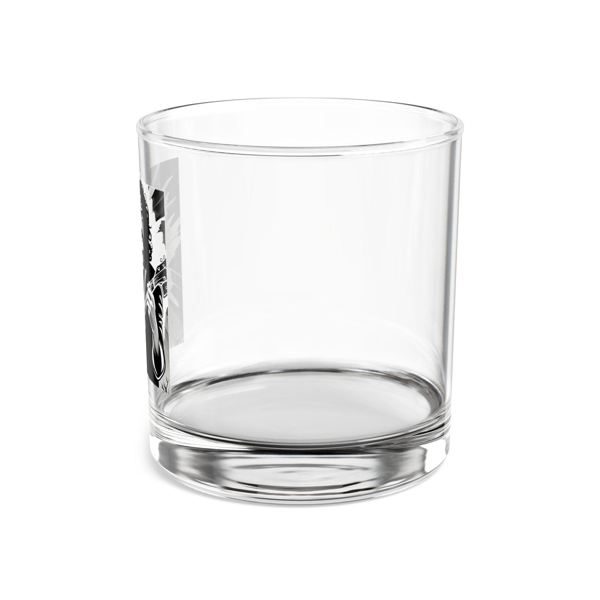 Clear glass tumbler on a white background