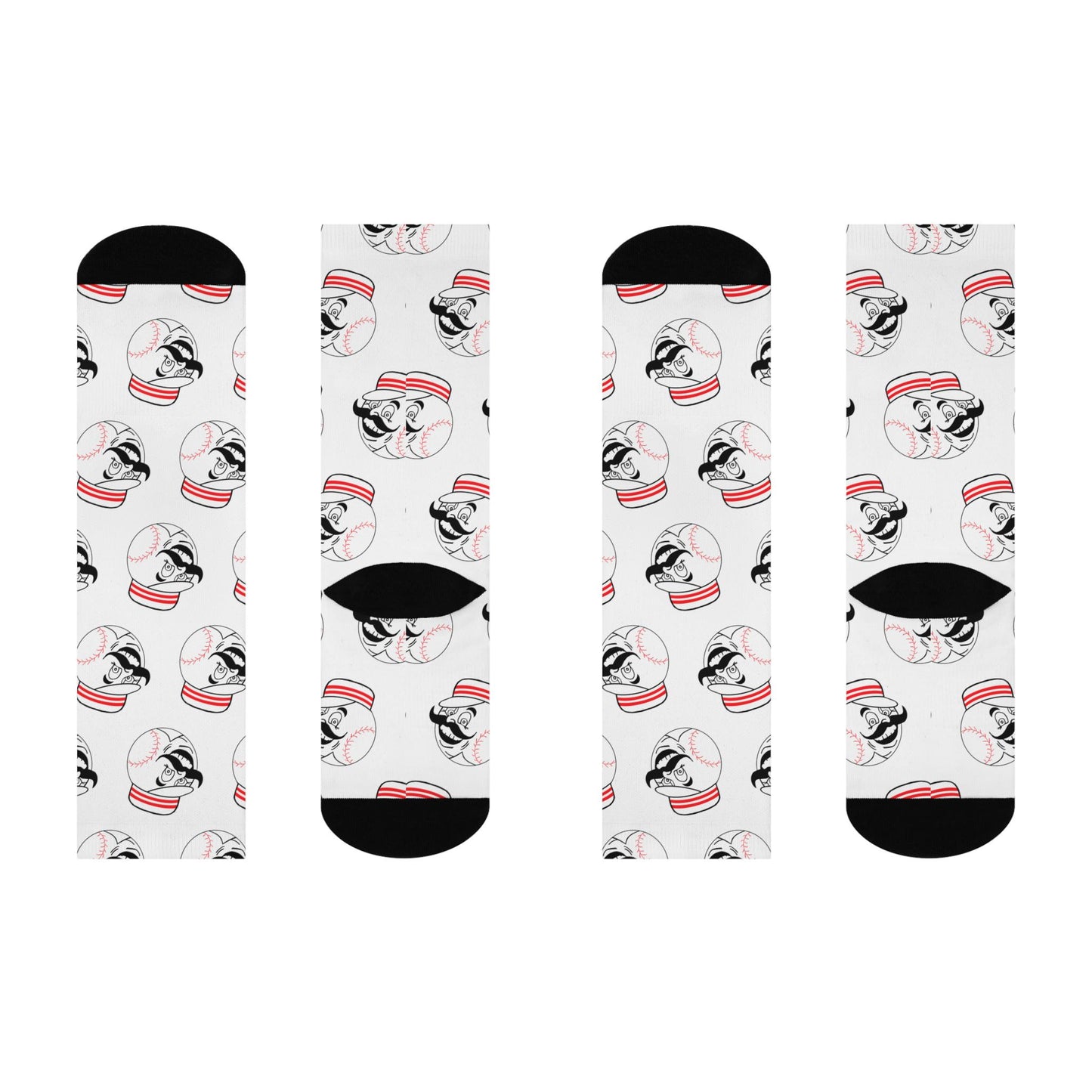 cincinnati reds mr redlegs white hand drawn crew socks baseball fan gear