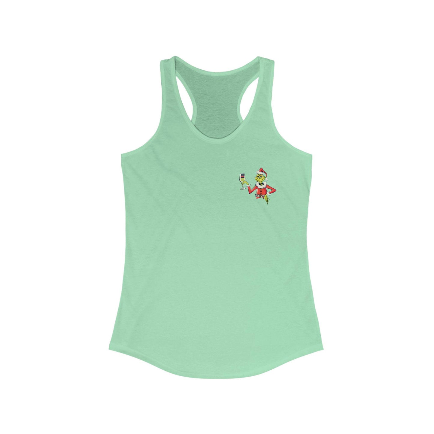 Light green tank top with a small graphic on a white background