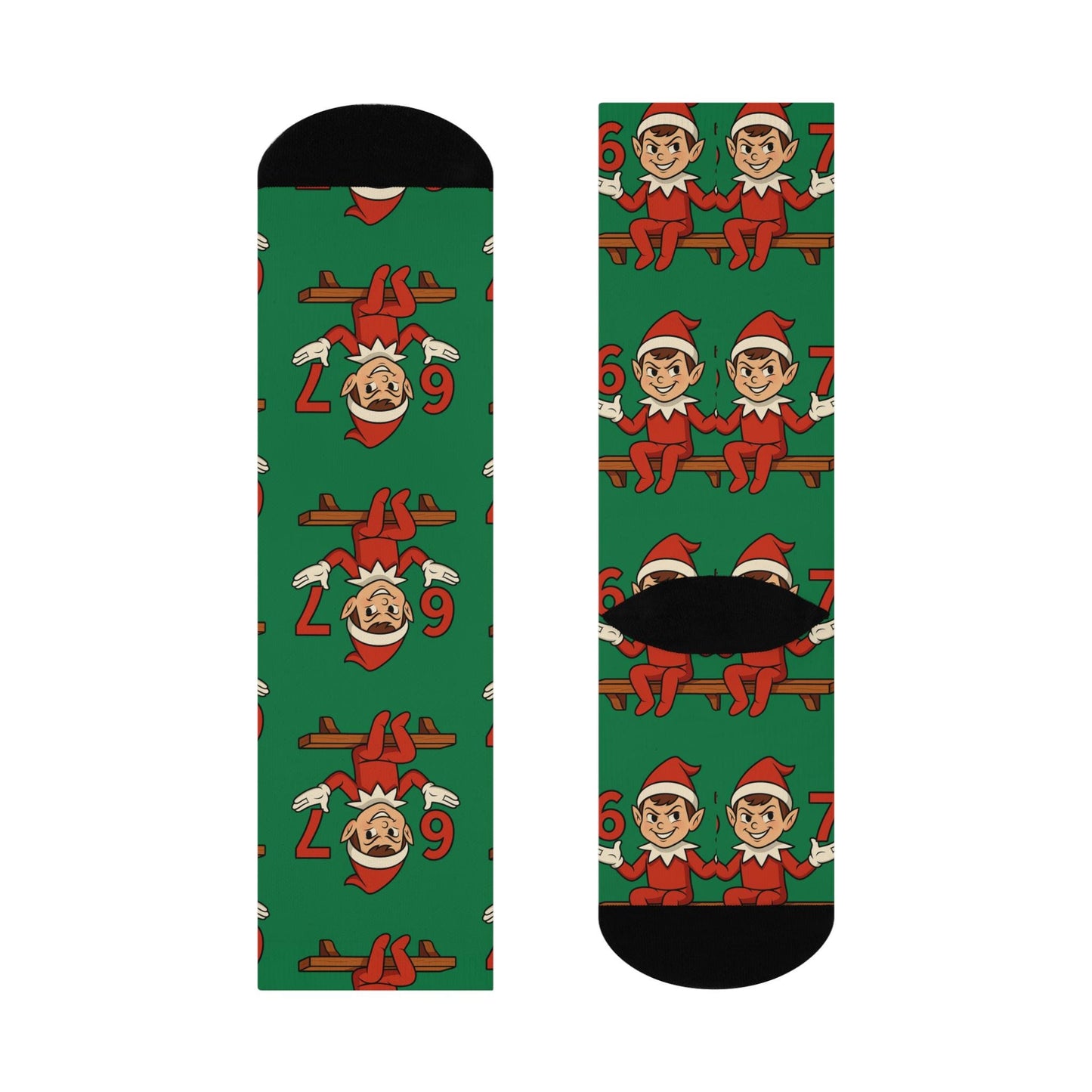 Naughty Elf on Shelf 67 Socks Cushioned Crew Socks | Holiday Teacher Stocking