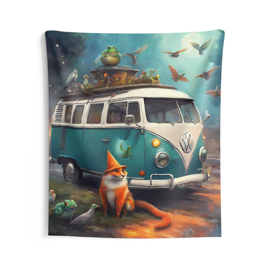 PPPP Fox and the Toad and the Traffic Cone Indoor Wall Tapestry